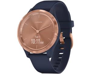 Garmin Vivomove 3S Smartwatch 39mm Rose Gold Stainless Bezel/Navy/Silicone Band