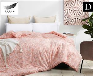 Gioia Casa Flora Printed All Seasons Cloud-Like Double Bed Quilt - Coral/White