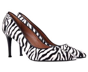 Givenchy Women's Zebra Stripe Pointed Toe Heel - White/Black