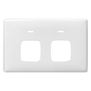 HPM LINEA Double Autoswitch Powerpoint Coverplate - White
