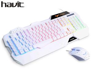 Havit LED Backlit Keyboard & Mouse Combo - White