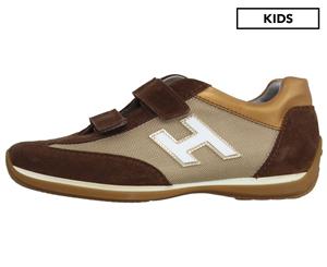 Hogan Kids' Logo Sneakers - Cocoa