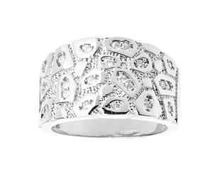 Iced Out Bling Hip Hop Designer Ring - NUGGET silver