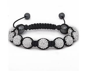 Iced Out Unisex Bracelet - Disco Ball NINE silver - Black