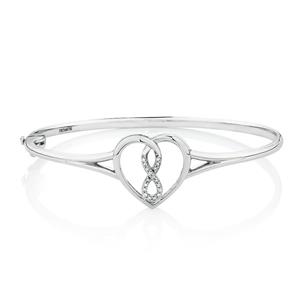 Infinitas Bangle with Diamonds in Sterling Silver