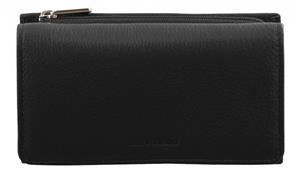 Italian Leather Tri-fold Wallet - Black