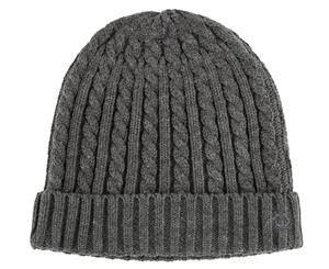 Jeff Banks Men's Cable and Rib Knit Beanie - Charcoal