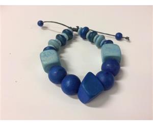 KAJA Clothing PETUNIA - Bracelet Blue Multi Wood beads