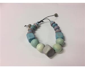 KAJA Clothing PETUNIA - Bracelet Grey Multi Wood beads
