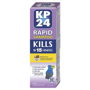KP 24 Rapid 15 Minute Shampoo with Lice Protection Factor 100ml with Comb