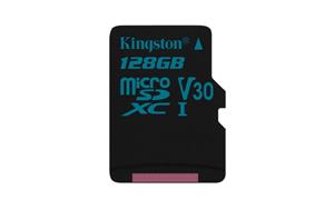 Kingston Canvas Go (SDCG2/128GB) 128GB microSDXC Class10 UHS-I U3 Card (Read 90MB/s Write 45MB/s)
