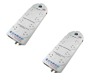 LEGEND 2 X Power Surge Protector Board 8 Power Outlets White BULK PACK
