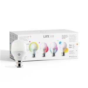 LIFX Mini Colour 800 Lumens A60 B22 Smart Light Bulb - 4 Pack