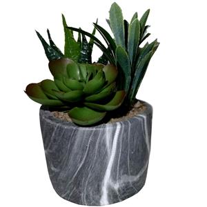 Lotus Collection 9cm Artificial Plant In Black Swirl Pot