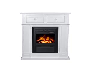 Luna 2000W Electric Fireplace Mantel Suite - White