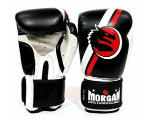 MORGAN V2 Classic Boxing Gloves BLACK/RED (8-16Oz) Muay Thai Kick Boxing MMA - Black/White