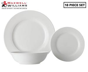 Maxwell & Williams 18-Piece White Basics European Rim Dinner Set