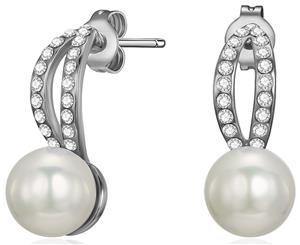 Mestige Zinnia Earrings w/ Swarovski Crystals - Silver