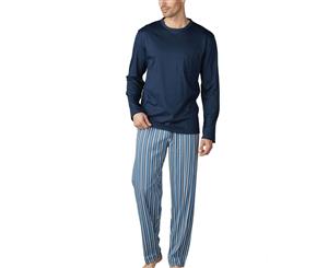 Mey Men 18780-668 Breiter Streifen Yacht Blue Striped Pyjama Set