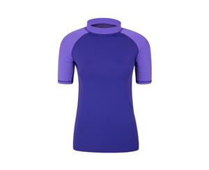 Mountain Warehouse Womens Rash Vest SPF50+ Treatment and Flat Seams for Swimming - Light Purple