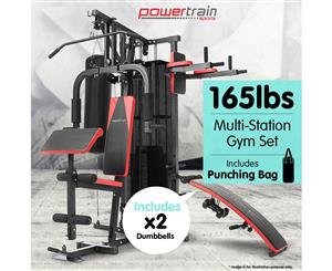 Multi-Station Home Gym with Punching Bag - 165lbs