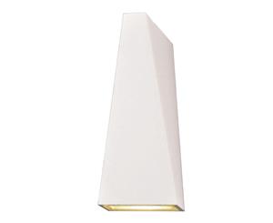 Munich Trapezoid Exterior White LED Up Down Wall Light Sharp Style Beam W/ Driver