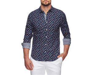 Nautica Men's Riviera Print Long Sleeve Shirt - Blue