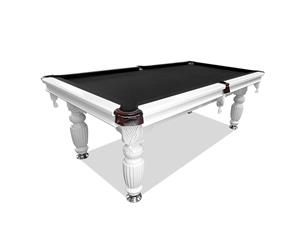 New! 8FT White Slate Pool/ Snooker / Billiard Table Black Felt