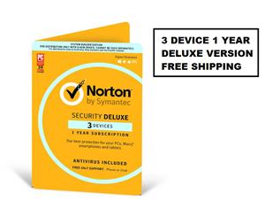 Norton Internet Security including Antivirus Deluxe Version 3 Device 1 Year Subscription