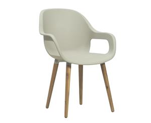 Orlando Outdoor Chair With Timber Legs In Beige - Outdoor Chairs