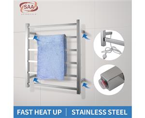 Ottimo Chrome Square Electric Heated Towel Rack Rail Holder Bath Warmer 6 Bars