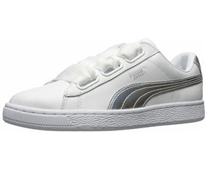 PUMA Womens Basket Heart Explosive Leather Low Top Lace Up Fashion Sneakers