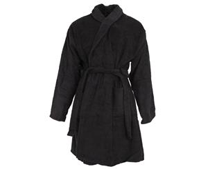 Pierre Roche Mens Super Soft Towelling/Dressing Gown (Black) - N1188