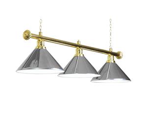 Premium Gold Rail with Silver Heavy Duty Shades Pool Table Light