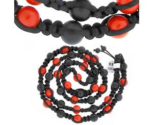 Premium PAVE BALL Chain - black / red - Black/Red