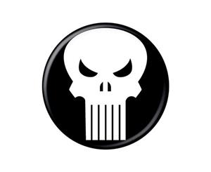Punisher Comic Skull Logo Button