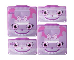 Russbe Reusable Snack and Sandwich Bags Set 4 - Purple Monster