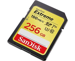 SANDISK SDSDXV5-256G-GNCIN SDXC Extreme CL10 V30 UHS-I/U3 150MB