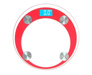 SOGA 180kg Digital Fitness Weight Bathroom Gym Body Glass LCD Electronic Scales Red