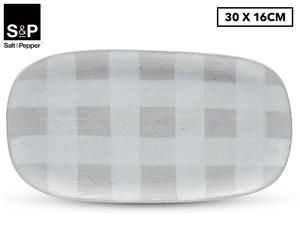 Salt & Pepper 30x16cm Dusk Rectangle Serving Platter - Soft Grey/Light Grey