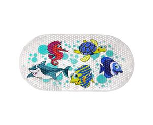 Sea Creatures Fish PVC Kids Safety Bath Mat with suction cups by Star + Rose 68cm x 38cm