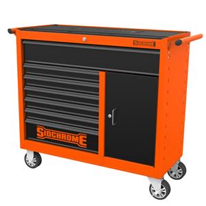 Sidchrome 42inch 7 Drawer Widebody Roller Cabinet Orange-Black 9311927006404