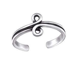 Silver Spiral Adjustable Toe Ring