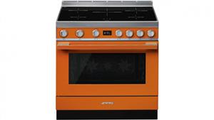 Smeg 900mm Portofino Induction Freestanding Cooker - Burnt Orange
