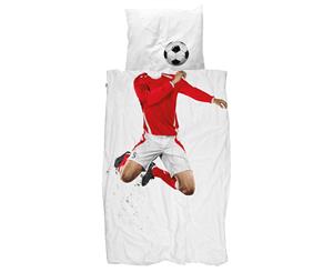 Snurk  Quilt Cover Set Soccer Champ Red - King Single