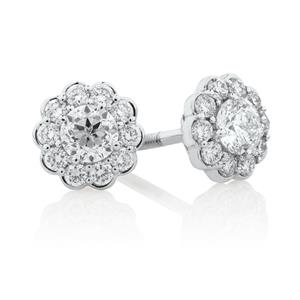 Southern Star Stud Earrings with 1/2 Carat TW of Diamonds in 14ct White Gold