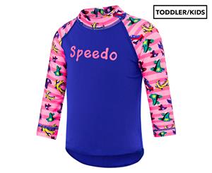 Speedo Toddler/Girls' Logo Long Sleeve Sun Top - Roller World/Speed