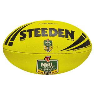 Steeden NRL Fluoro Replica Rugby League Ball Yellow 11in