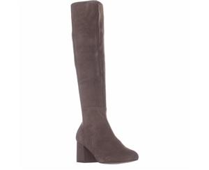 Steve Madden Womens Hero Leather Almond Toe Knee High Taupe Suede Size 7.5