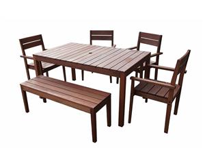 Supreme 6pc 1.5m Table & Chair/Bench Set